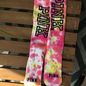 Vs pink limited edition tie dye socks